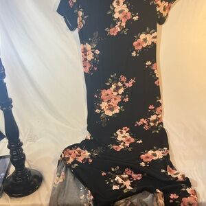 Floral Black Maxi Dress